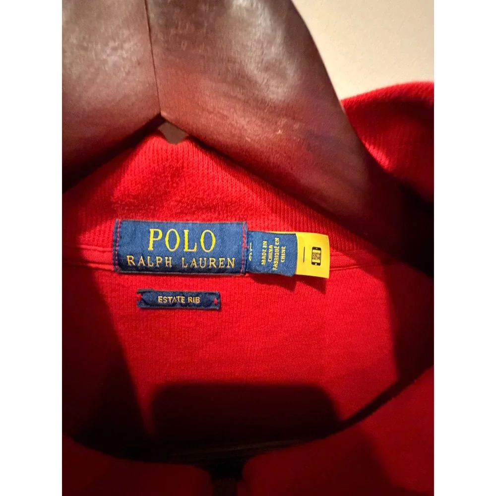 Polo Ralph Lauren Estate Rib Quarter Zip‎ Pullover Red Men's XL